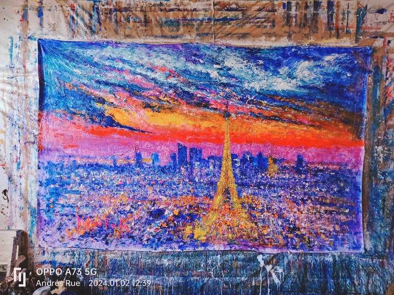 Original Abstract Expressionism Cities Painting by Andrés Rueda