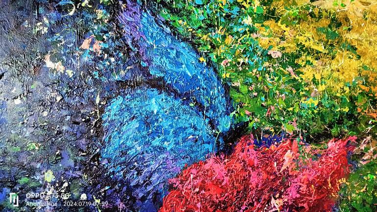 Original Abstract Expressionism Garden Painting by Andrés Rueda