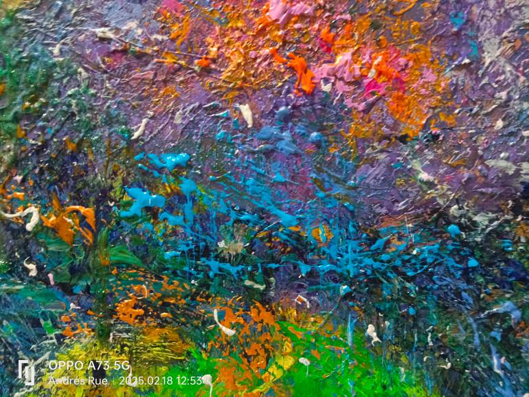 Original Abstract Expressionism Garden Painting by Andrés Rueda