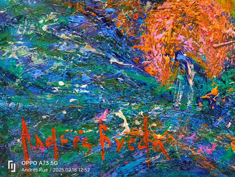 Original Abstract Expressionism Garden Painting by Andrés Rueda