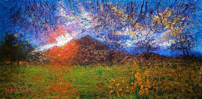 Print of Expressionism Landscape Paintings by Andrés Rueda