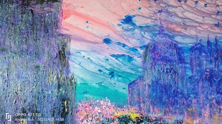 Original Abstract Expressionism Cities Painting by Andrés Rueda