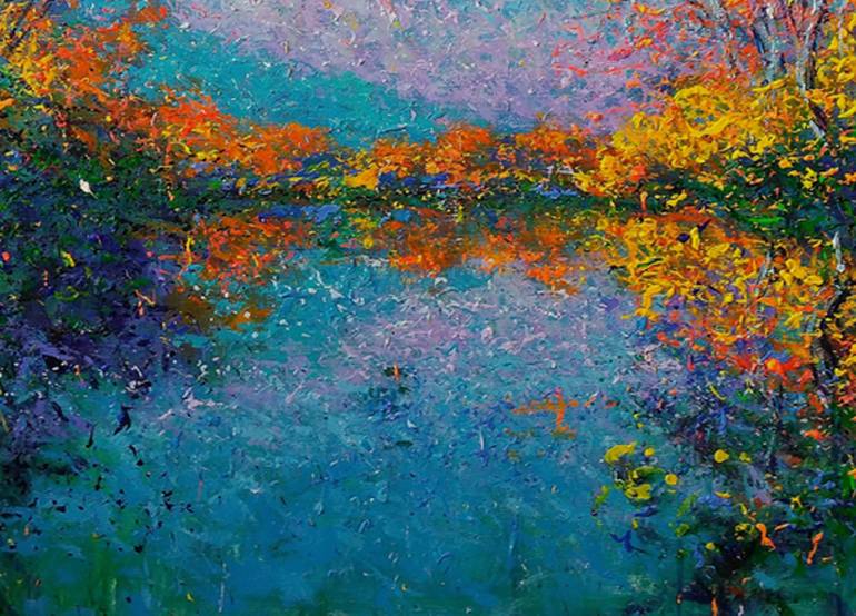 Original Impressionism Landscape Painting by Andrés Rueda