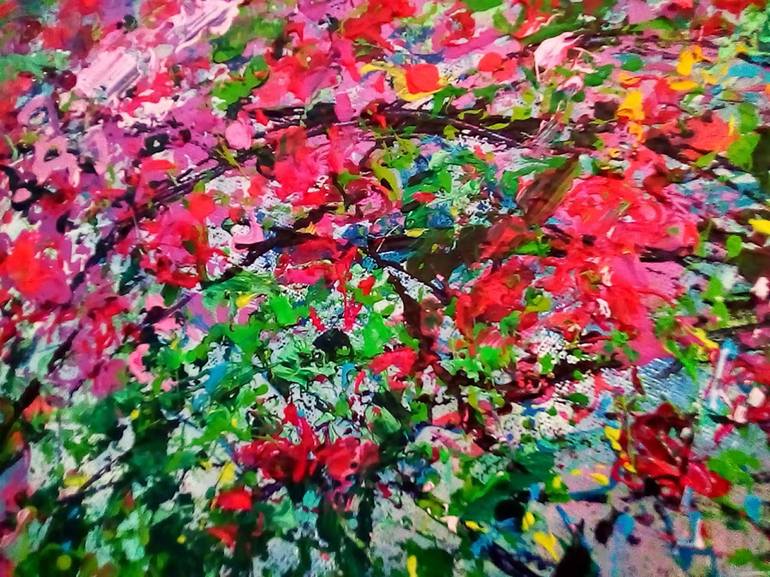 Original Expressionism Floral Painting by Andrés Rueda