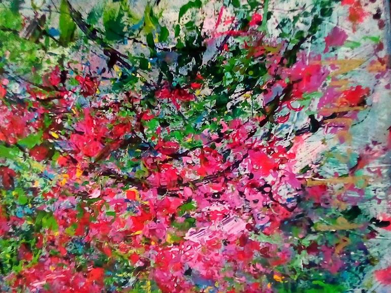 Original Expressionism Floral Painting by Andrés Rueda