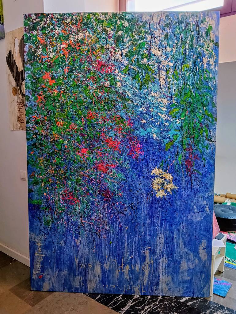 Original Expressionism Garden Painting by Andrés Rueda