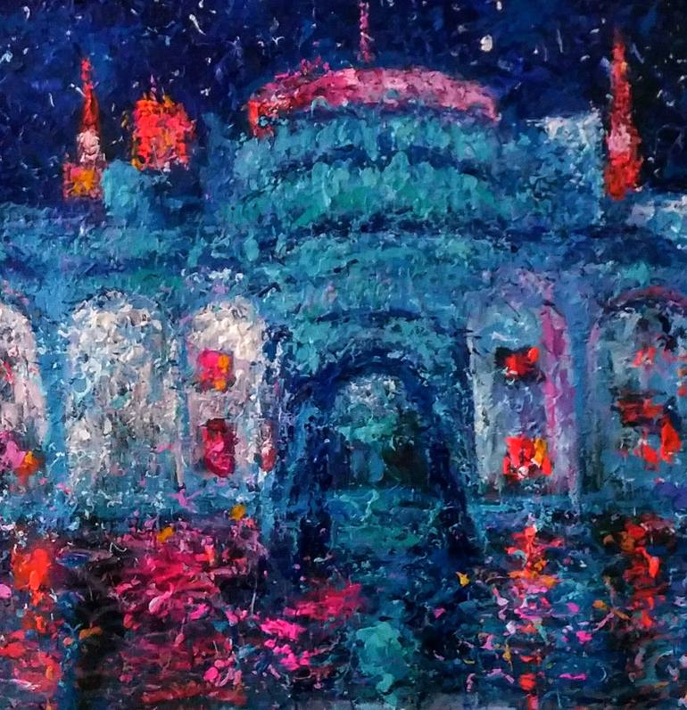 Original Abstract Expressionism Architecture Painting by Andrés Rueda