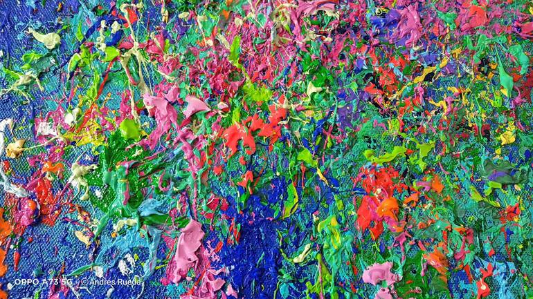 Original Abstract Expressionism Floral Painting by Andrés Rueda