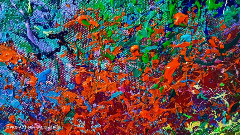 Original Abstract Expressionism Garden Painting by Andrés Rueda