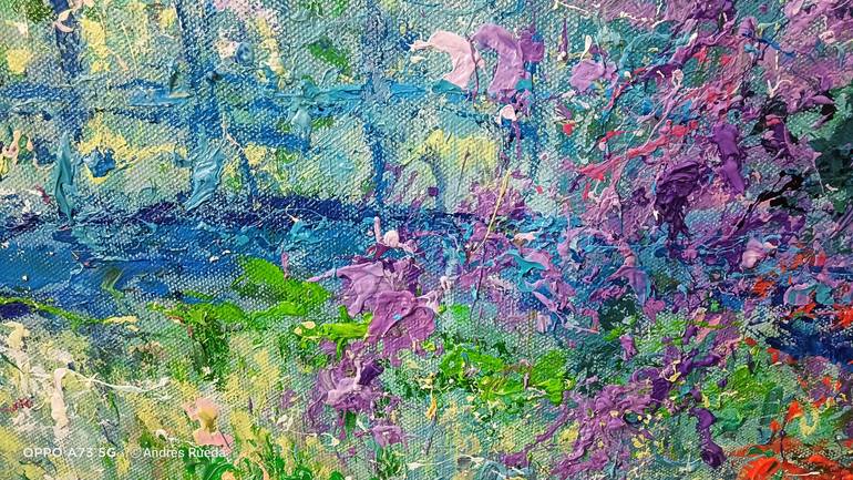 Original Abstract Expressionism Garden Painting by Andrés Rueda