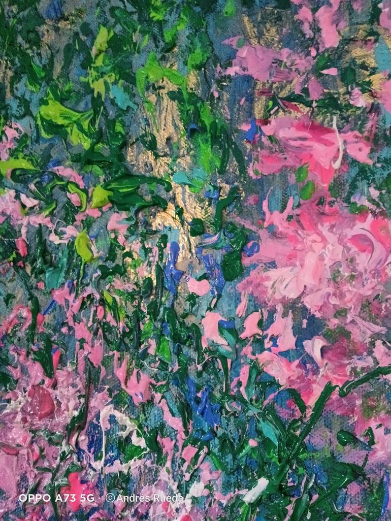 Original Abstract Expressionism Garden Painting by Andrés Rueda