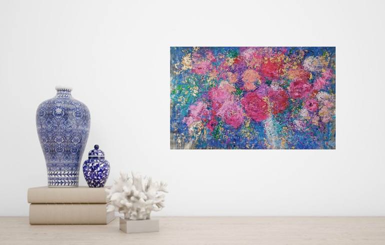 Original Abstract Expressionism Floral Painting by Andrés Rueda