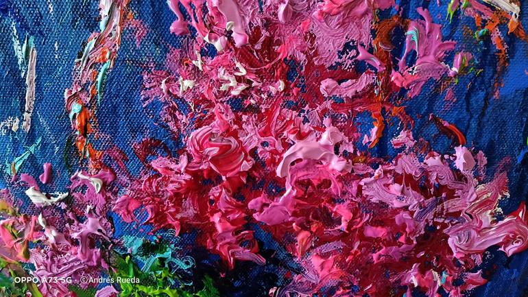 Original Abstract Expressionism Floral Painting by Andrés Rueda