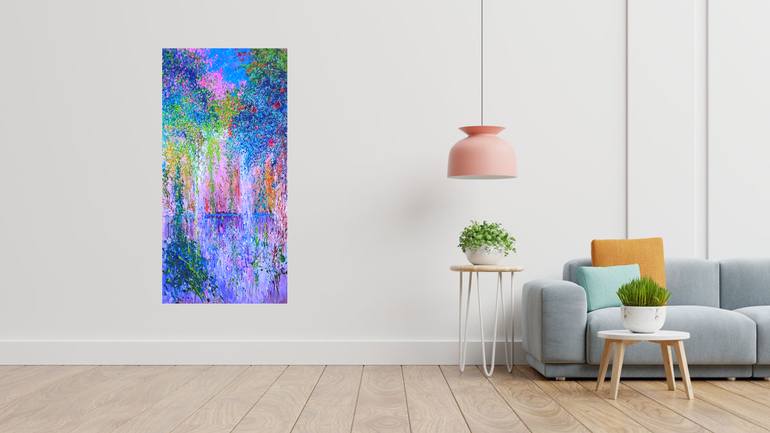 Original Abstract Expressionism Garden Painting by Andrés Rueda