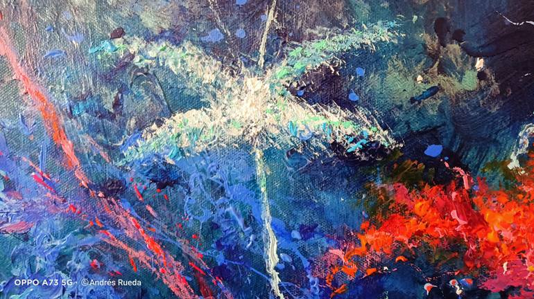 Original Expressionism Garden Painting by Andrés Rueda