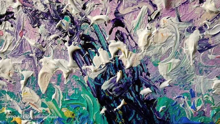 Original Abstract Expressionism Floral Painting by Andrés Rueda