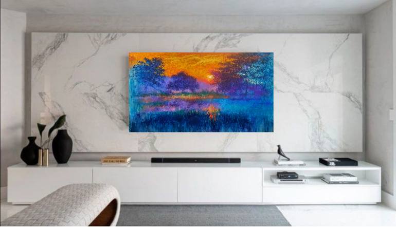 Original Abstract Expressionism Landscape Painting by Andrés Rueda