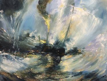 Original Abstract Expressionism Seascape Paintings by Ziyi Liu