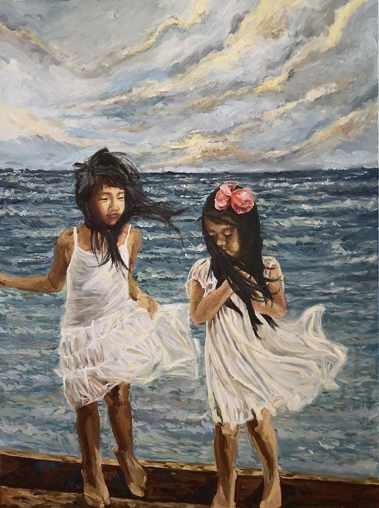Twins Painting by Ziyi Liu