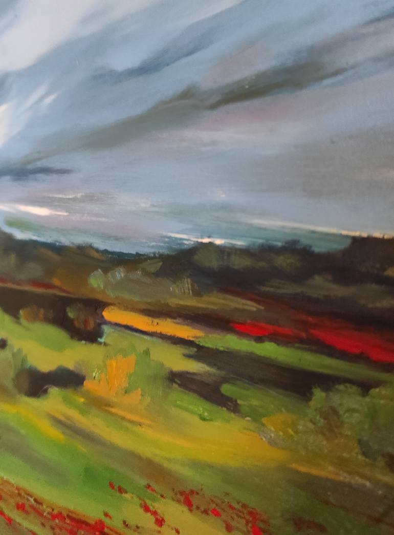 Original Abstract Expressionism Landscape Painting by Olga Scheglova