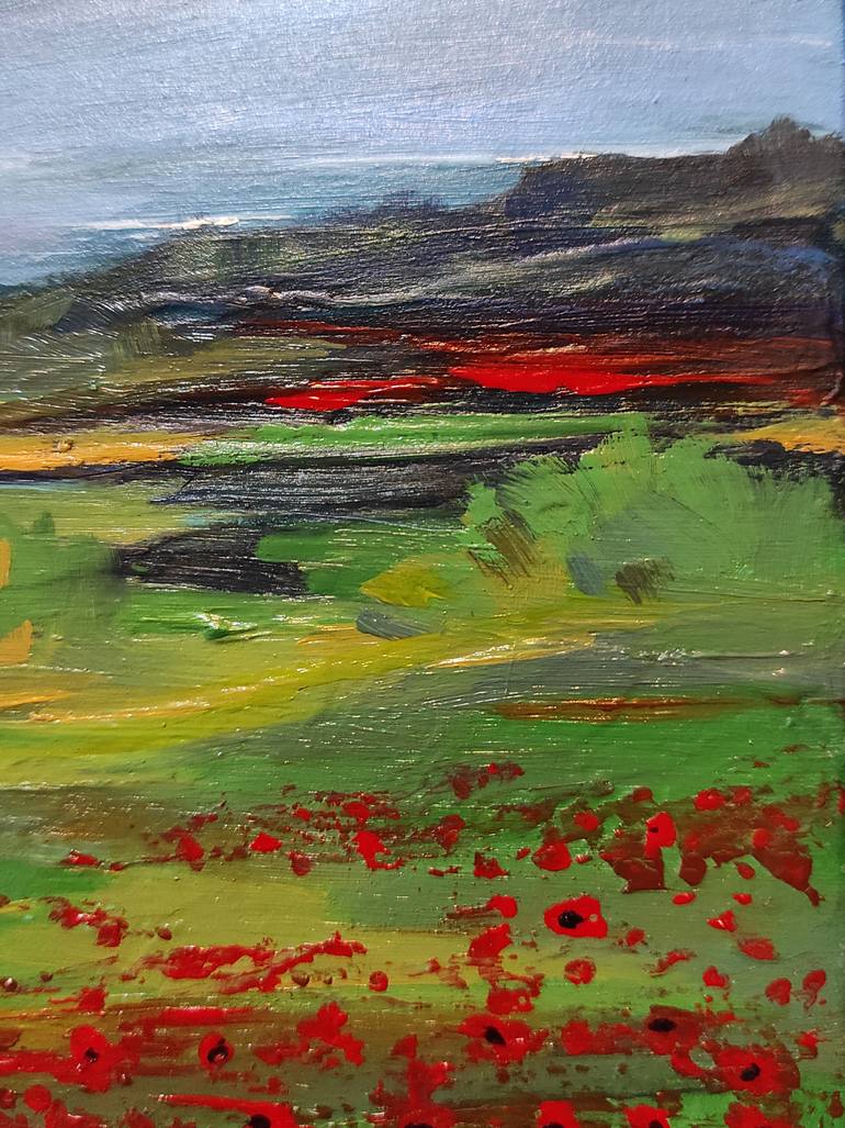 Original Abstract Expressionism Landscape Painting by Olga Scheglova