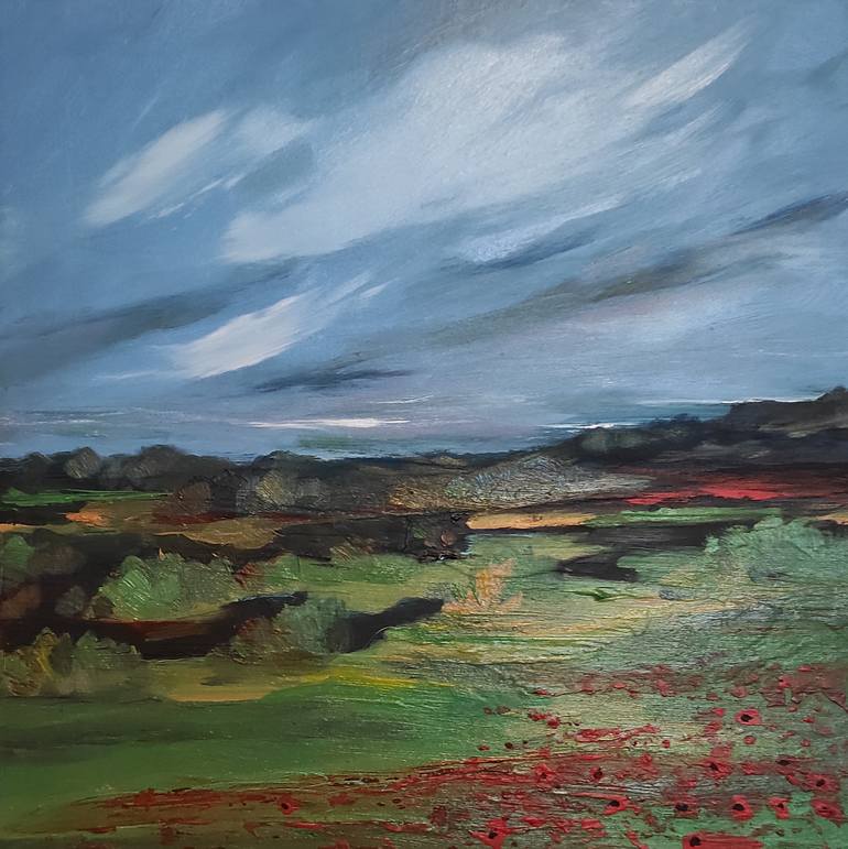Original Abstract Expressionism Landscape Painting by Olga Scheglova