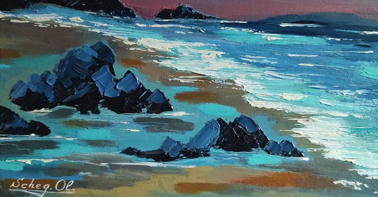 Original Contemporary Seascape Painting by Olga Scheglova