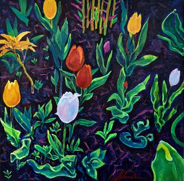 Print of Realism Floral Paintings by Shlomit Aharonovitch