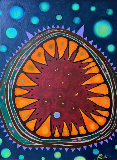 Original Conceptual Abstract Painting by Shlomit Aharonovitch