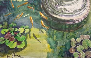 Original Impressionism Fish Paintings by Shlomit Aharonovitch