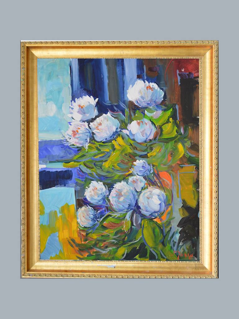 Original Impressionism Floral Painting by Patrick Marie
