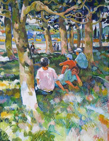 Original Post-impressionism Landscape Painting by Patrick Marie