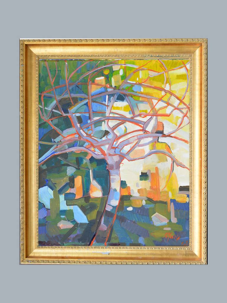 Original Impressionism Tree Painting by Patrick Marie