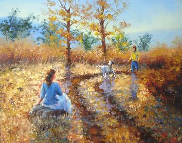 Original Figurative Landscape Paintings by Julia Herrero-Utiasheva