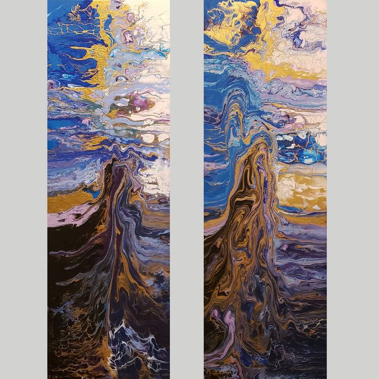 He and She. Painting by Julia Herrero-Utiasheva | Saatchi Art