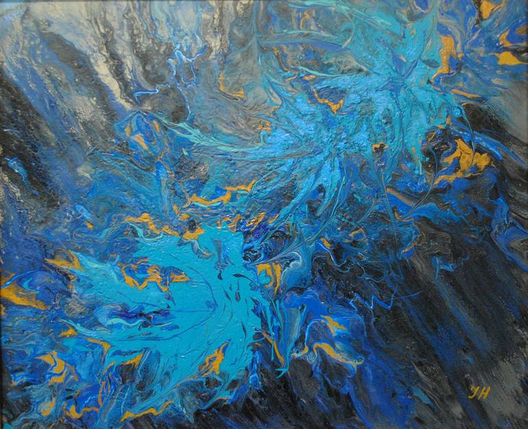 Original Abstract Expressionism Abstract Painting by Julia Herrero-Utiasheva