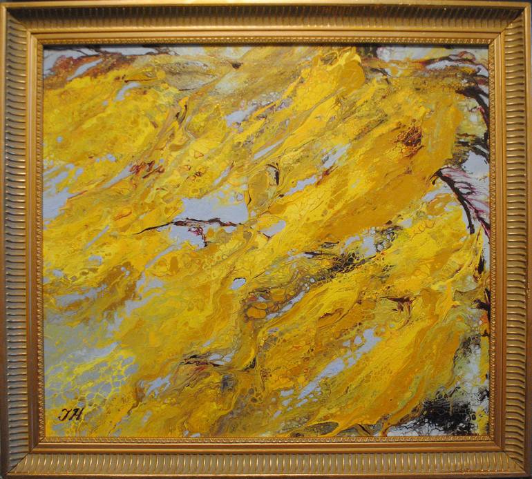 Original Abstract Expressionism Abstract Painting by Julia Herrero-Utiasheva
