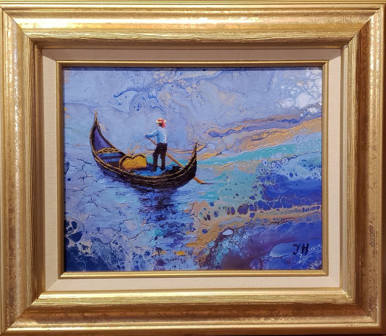 Original Fine Art Boat Painting by Julia Herrero-Utiasheva