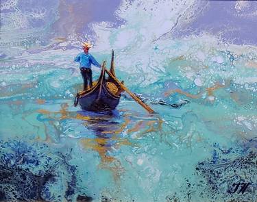Print of Boat Paintings by Julia Herrero-Utiasheva