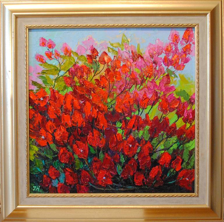 Original Impressionism Floral Painting by Julia Herrero-Utiasheva