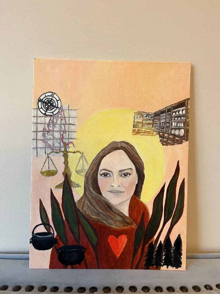 Original Surrealism People Painting by Yael Lifton