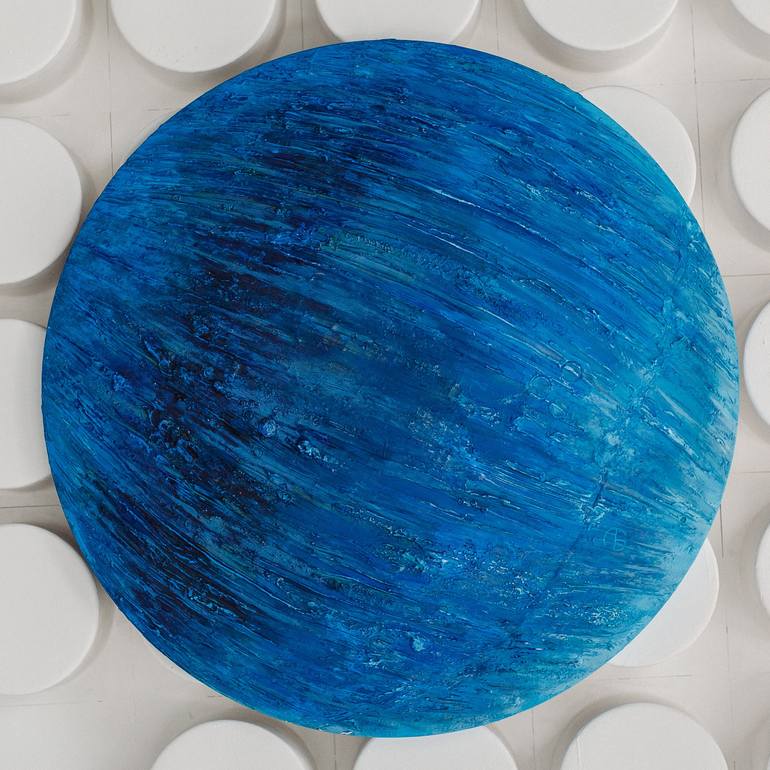 Pluto / planet/ space / round / circle / planets / circle canvas Painting  by Anna Bo