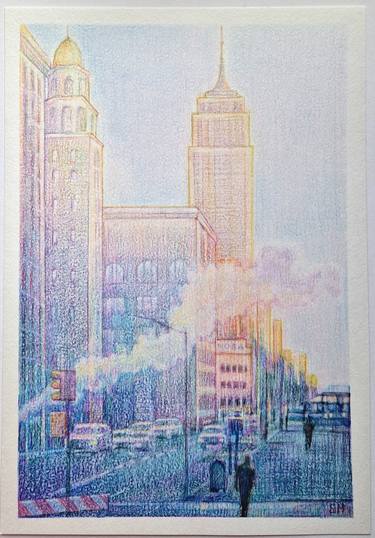 Original Illustration Cities Drawing by Marina Son