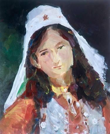 Albanian woman in north folk dress thumb