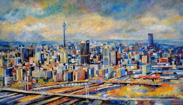 Print of Expressionism Cities Paintings by Penelope Hunter