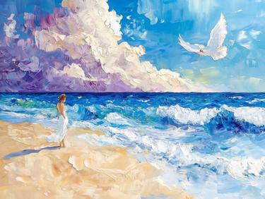 Original Impressionism Seascape Digital by Tatiana Taner
