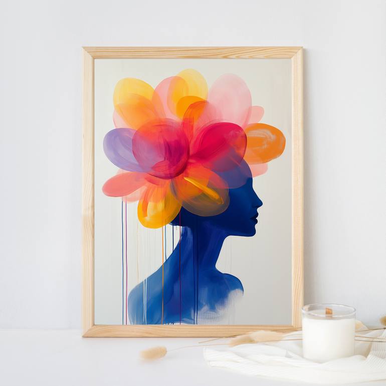 Original Minimalism Floral Printmaking by Tatiana Taner