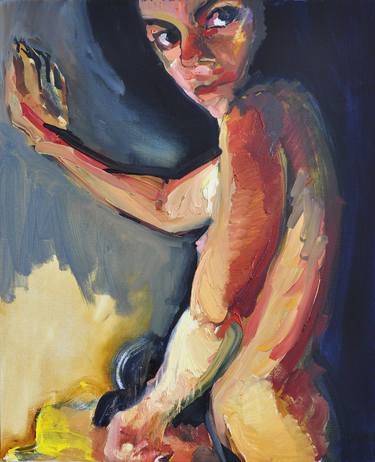 Original Contemporary Nude Painting by Kristina Kurilionok