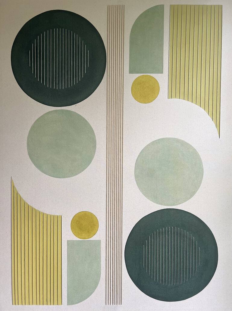 Original Art Deco Abstract Paintings by Ayse Sirin Budak