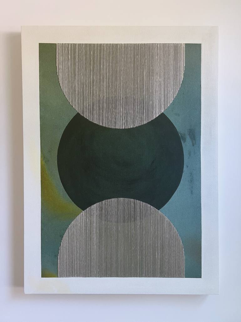 Original Abstract Geometric Painting by Ayse Sirin Budak